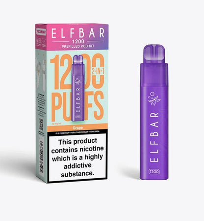 2 in 1 Elfbar 1200 Puffs Prefilled Pod Kit - Box of 5