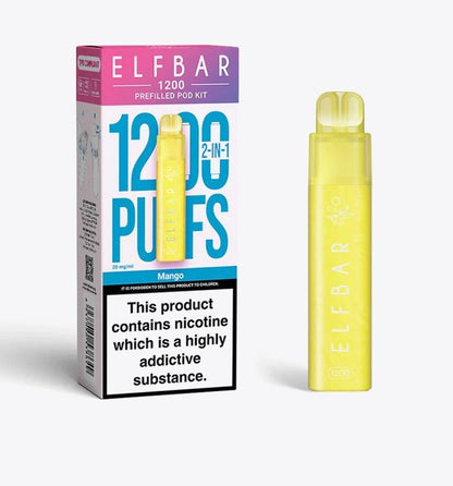 2 in 1 Elfbar 1200 Puffs Prefilled Pod Kit - Box of 5