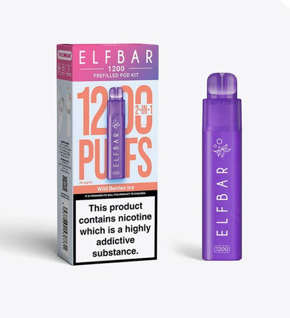 2 in 1 Elfbar 1200 Puffs Prefilled Pod Kit - Box of 5