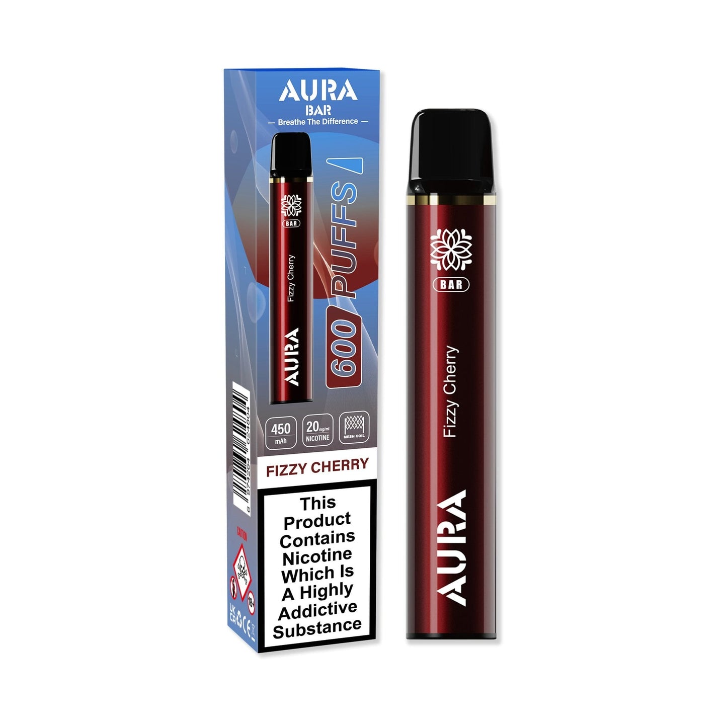 Aura Bar by Crystal Prime 600 Puffs Disposable Vape Pod - Box of 10