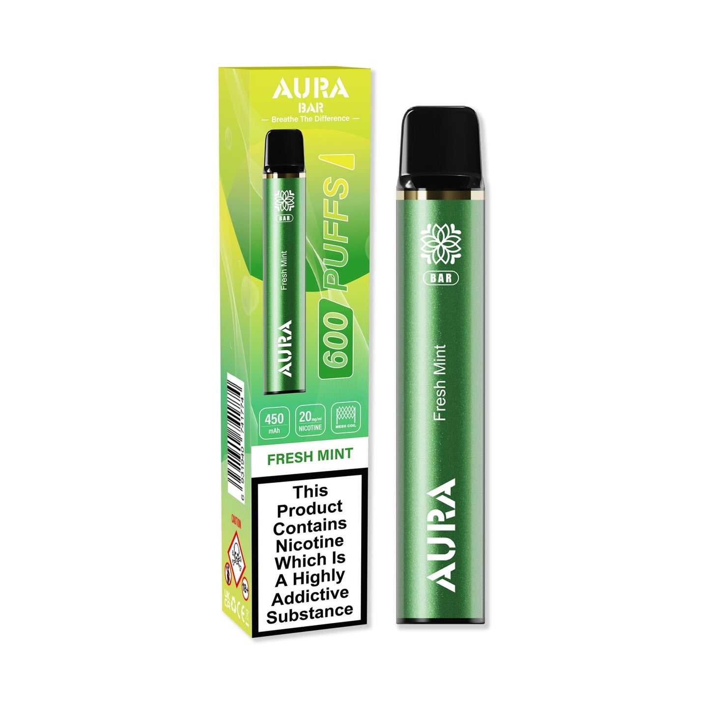 Aura Bar by Crystal Prime 600 Puffs Disposable Vape Pod - Box of 10