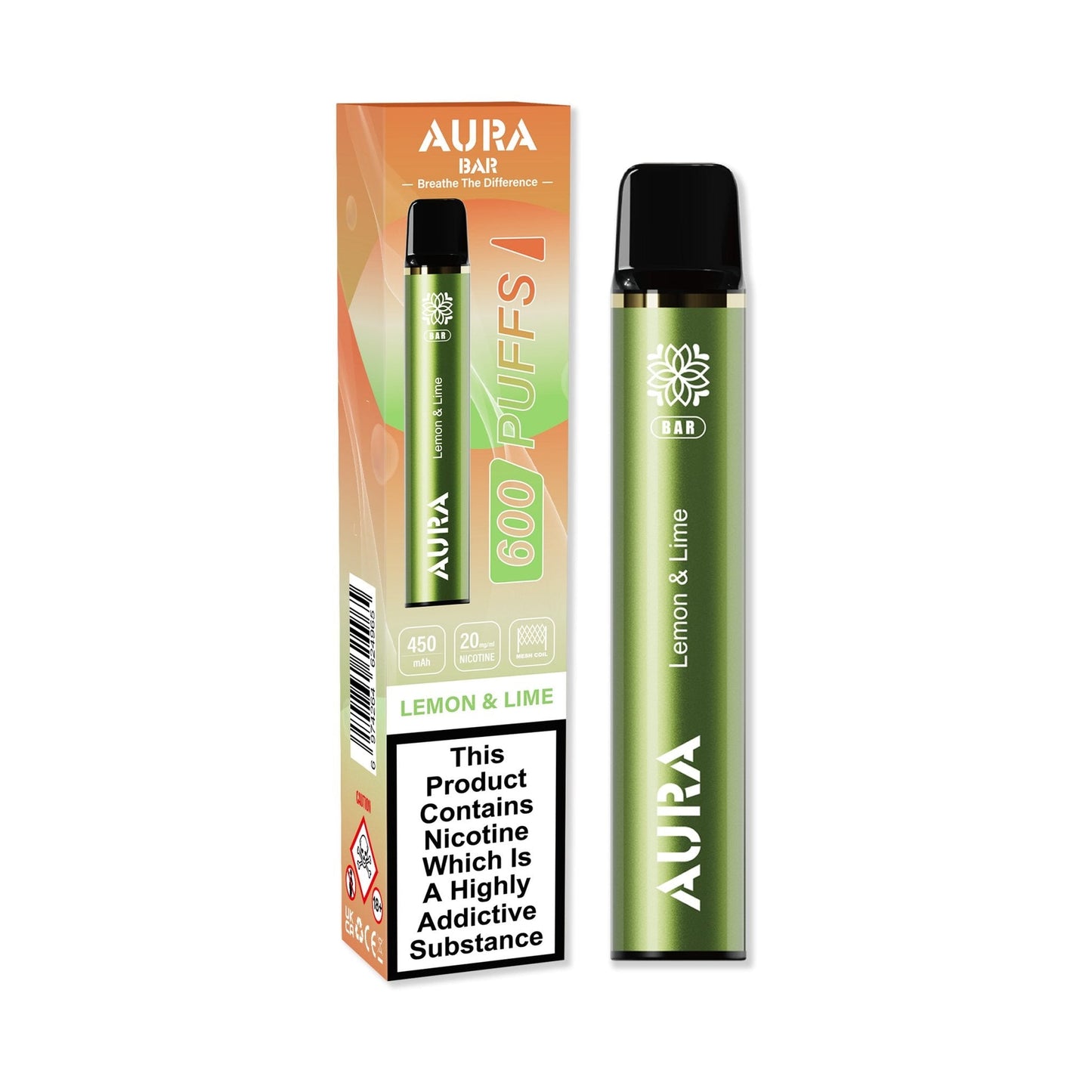 Aura Bar by Crystal Prime 600 Puffs Disposable Vape Pod - Box of 10