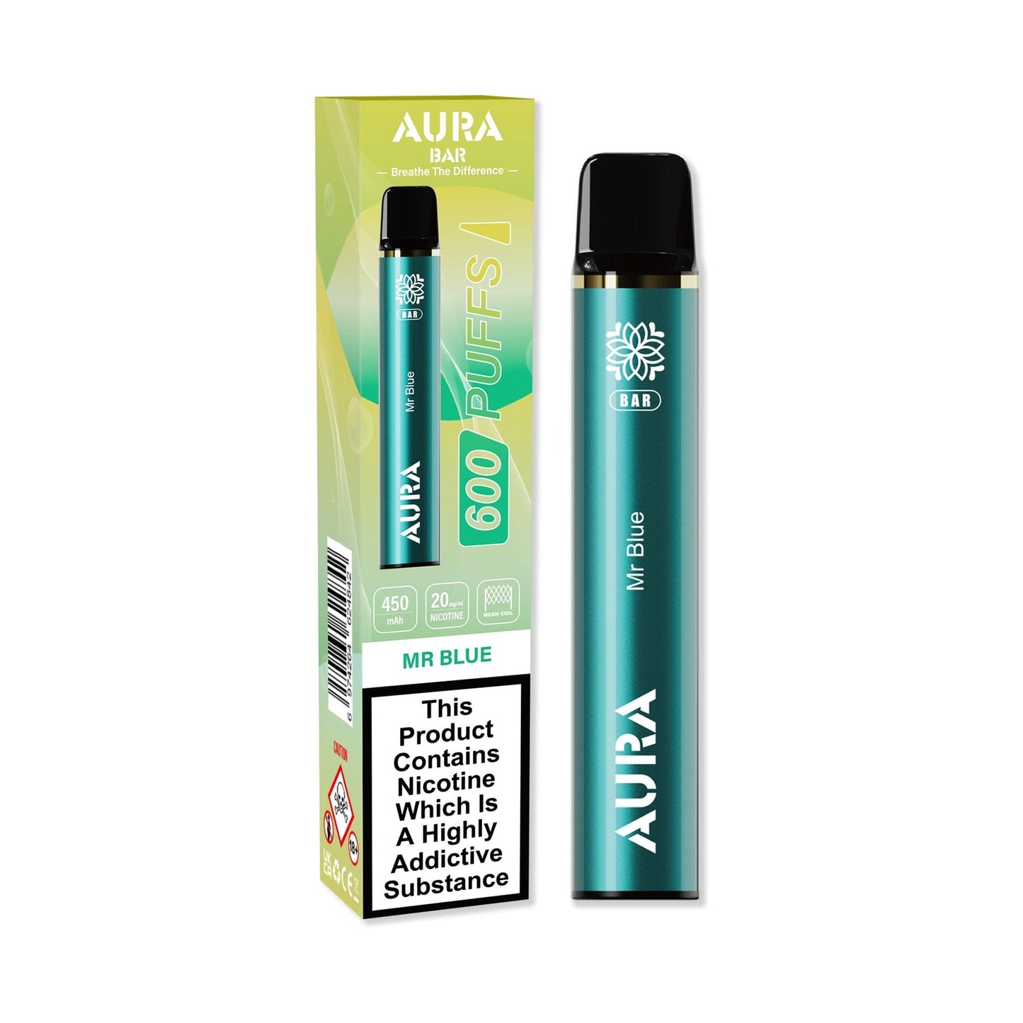 Aura Bar by Crystal Prime 600 Puffs Disposable Vape Pod - Box of 10