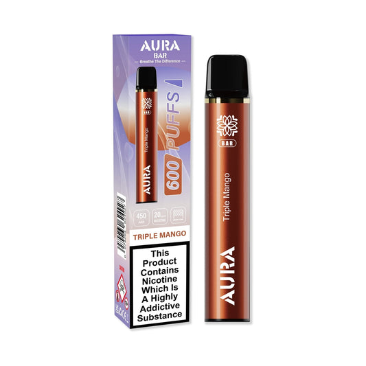 Aura Bar by Crystal Prime 600 Puffs Disposable Vape Pod - Box of 10