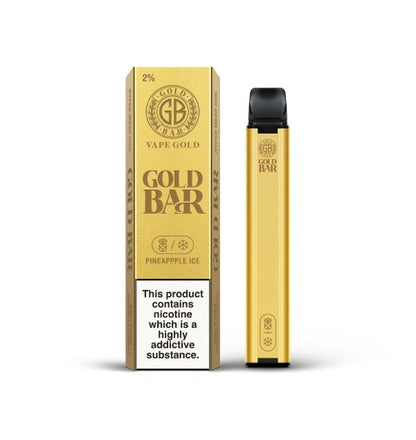 Gold Bar 600 Disposable Vape Pod Puff Pen Device - Box of 10