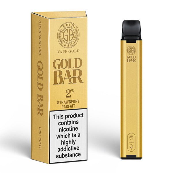 Gold Bar 600 Disposable Vape Pod Puff Pen Device - Box of 10