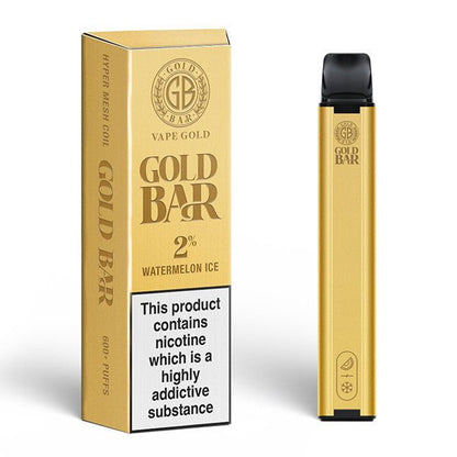 Gold Bar 600 Disposable Vape Pod Puff Pen Device - Box of 10