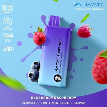 Hayati Duo Mesh 7000 Disposable Vape Puff Bar Pod - Box of 10