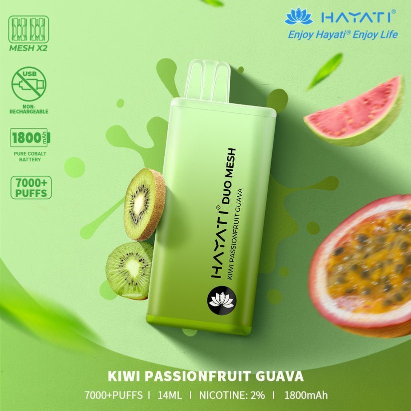 Hayati Duo Mesh 7000 Disposable Vape Puff Bar Pod - Box of 10