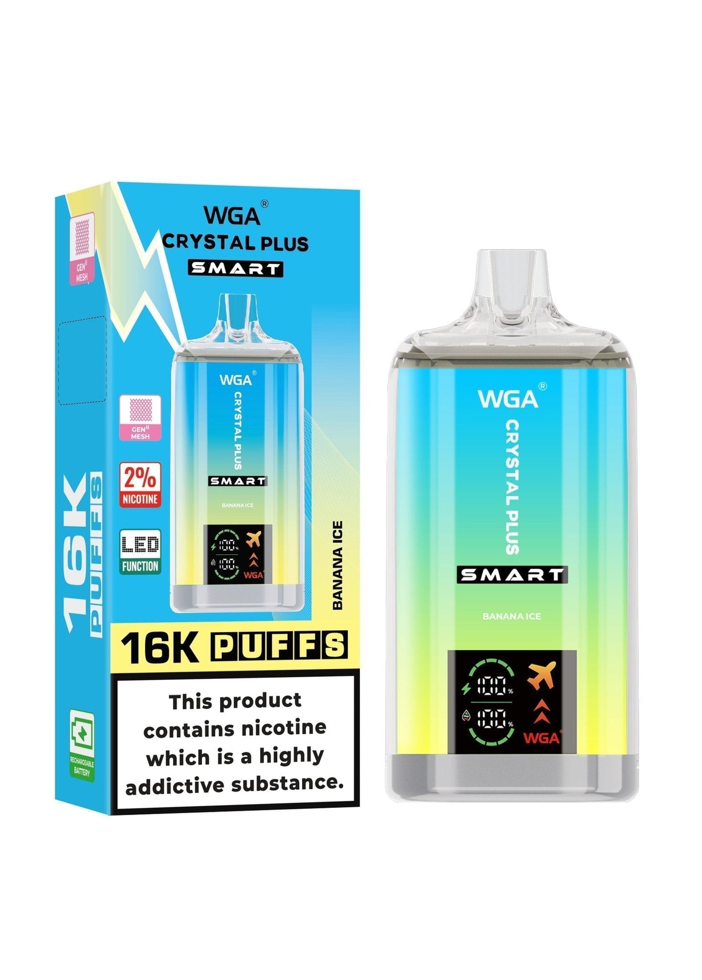 WGA Crystal Plus Smart 16000 Puffs Disposable Vape - Box of 10